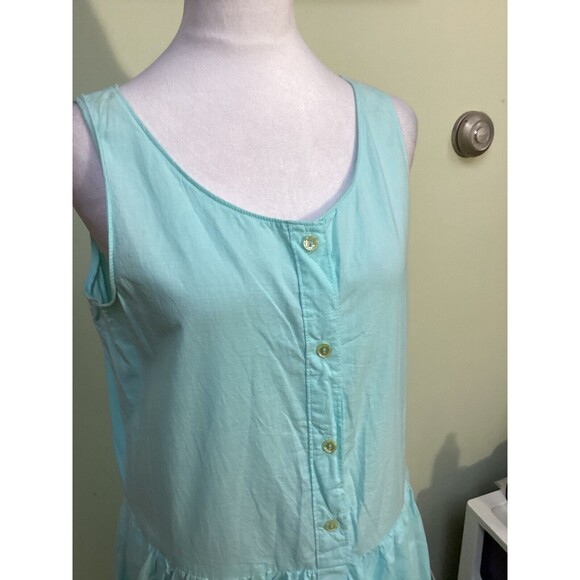Vintage Allison J Petite Women's Size 10 Turquoise Tiered Sleeveless Maxi Dress - Picture 2 of 9